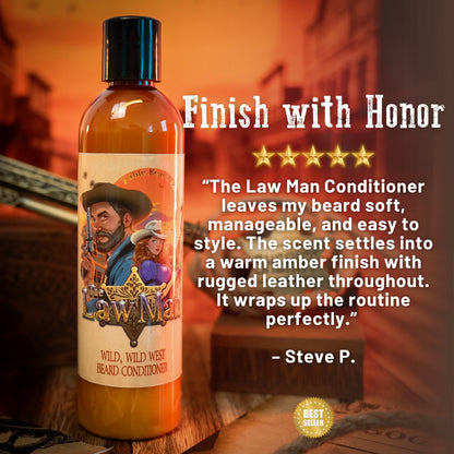 Lawman - Beard Conditioner - Worn Saddle Leather, Storm Washed Bergamot, Golden Amber
