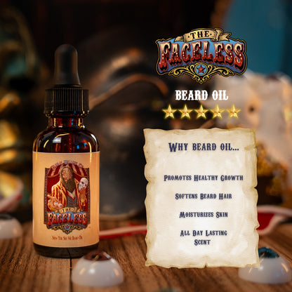 The Faceless - Beard Oil - Fireside Cider, Phantom Suede, Velvety Marzipan
