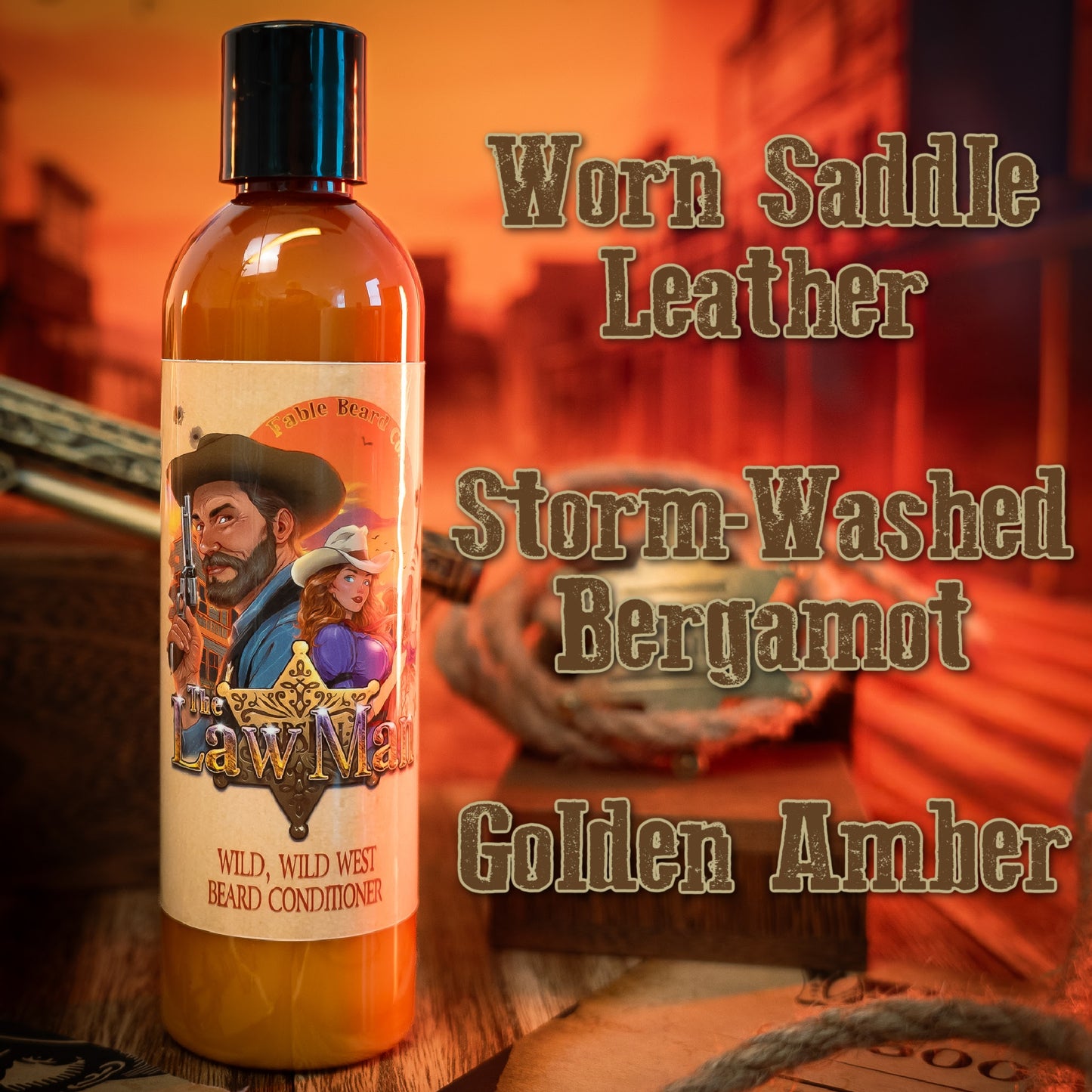 Lawman - Beard Conditioner - Worn Saddle Leather, Storm Washed Bergamot, Golden Amber