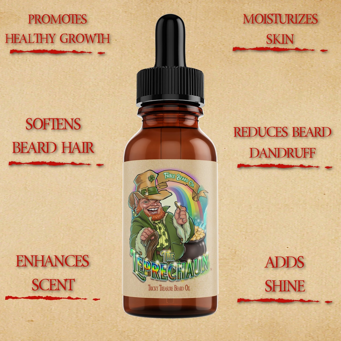 The Leprechaun - Beard Oil - Green Clover, Fresh Rosemary, Black Pepper, and Irish Mist