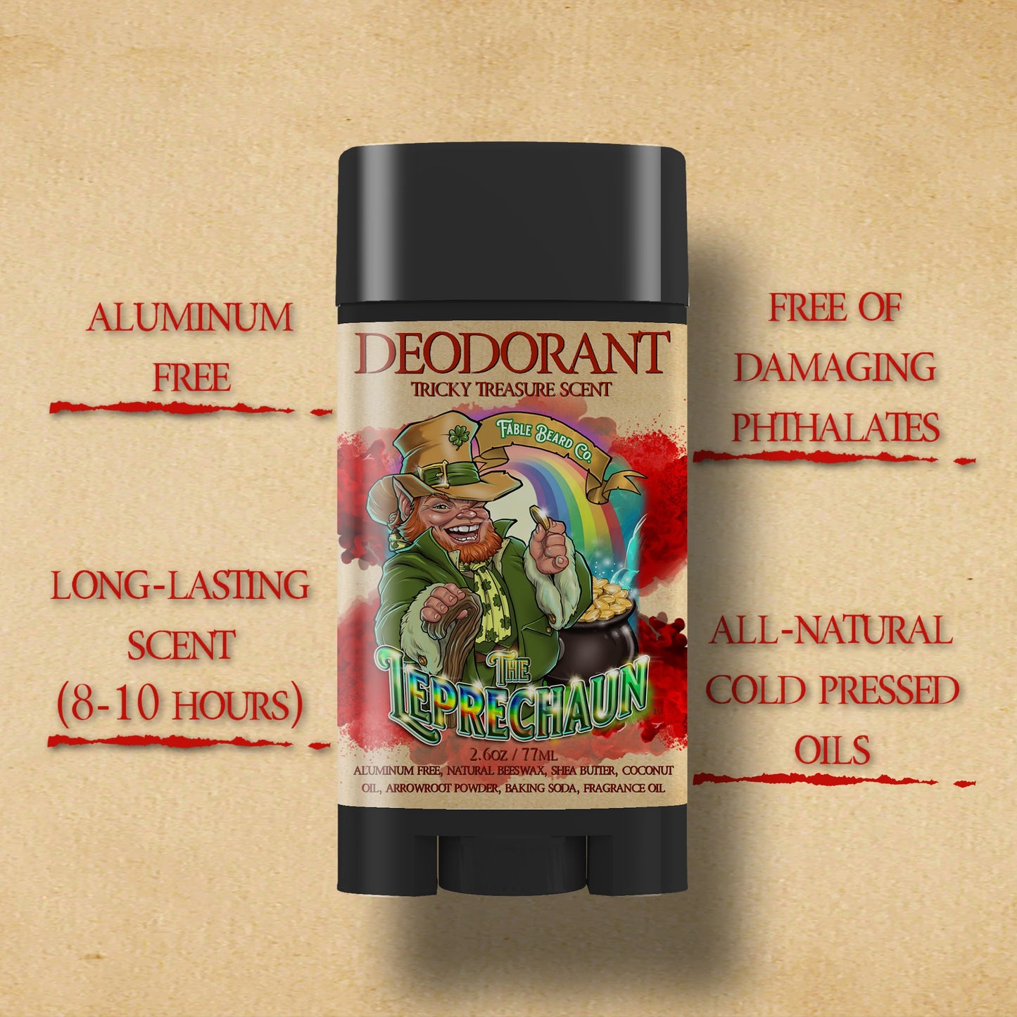 The Leprechaun - Deodorant - Green Clover, Fresh Rosemary, Black Pepper, and Irish Mist