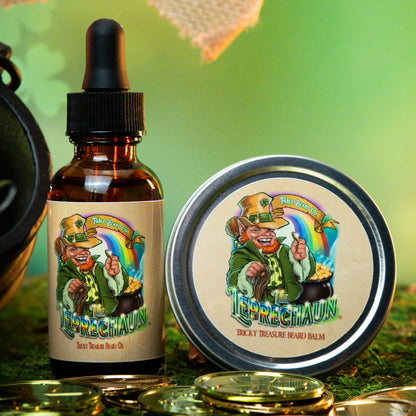 The Leprechaun - Beard Oil & Balm Kit - Green Clover, Fresh Rosemary, Black Pepper, and Irish Mist