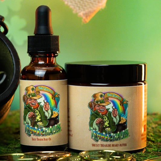 The Leprechaun - Beard Oil & Butter Kit - Green Clover, Fresh Rosemary, Black Pepper, and Irish Mist