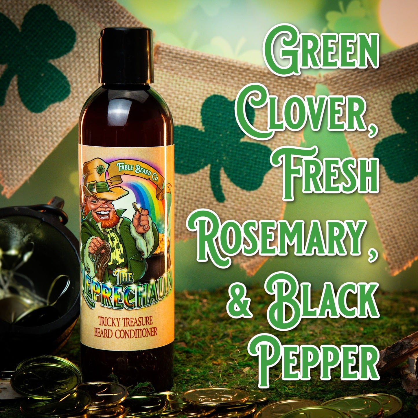 The Leprechaun - Beard Conditioner - Green Clover, Fresh Rosemary, Black Pepper, and Irish Mist