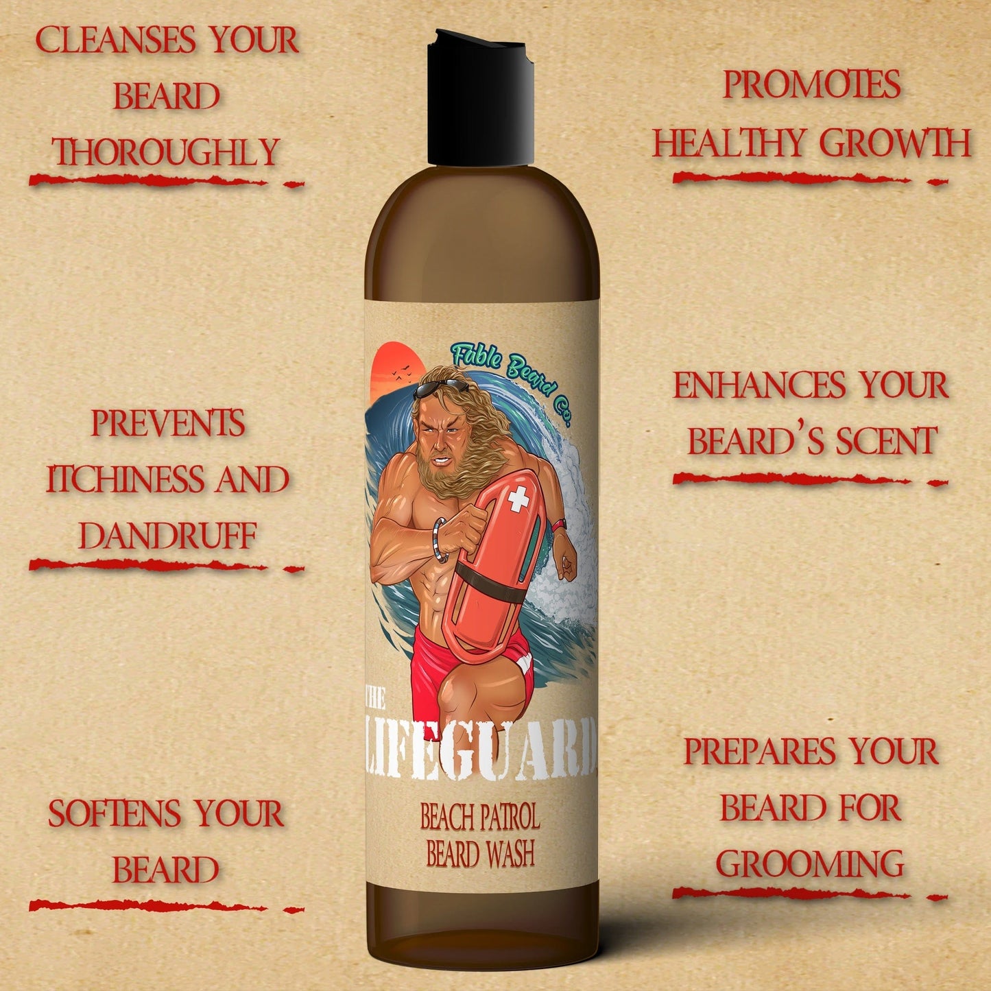 The Lifeguard - Beard Wash - Pineapple Margarita, Creamy Vanilla & Golden Amber
