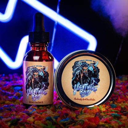 The Lightning Rod - Beard Oil & Balm Kit - Fruity Cereal, Crisp Lemon, Fresh Cherries, and Sweet Pomegranate