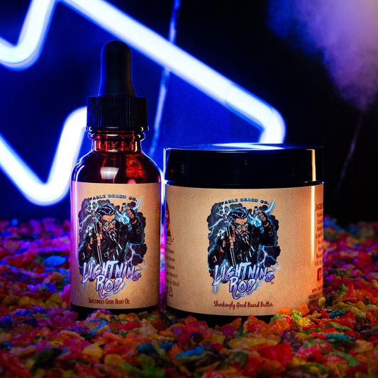 The Lightning Rod - Beard Oil & Butter Kit - Fruity Cereal, Crisp Lemon, Fresh Cherries, and Sweet Pomegranate