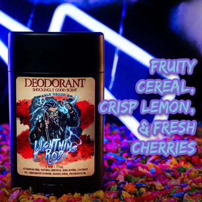 The Lightning Rod - Deodorant - Fruity Cereal, Crisp Lemon, Fresh Cherries, and Sweet Pomegranate