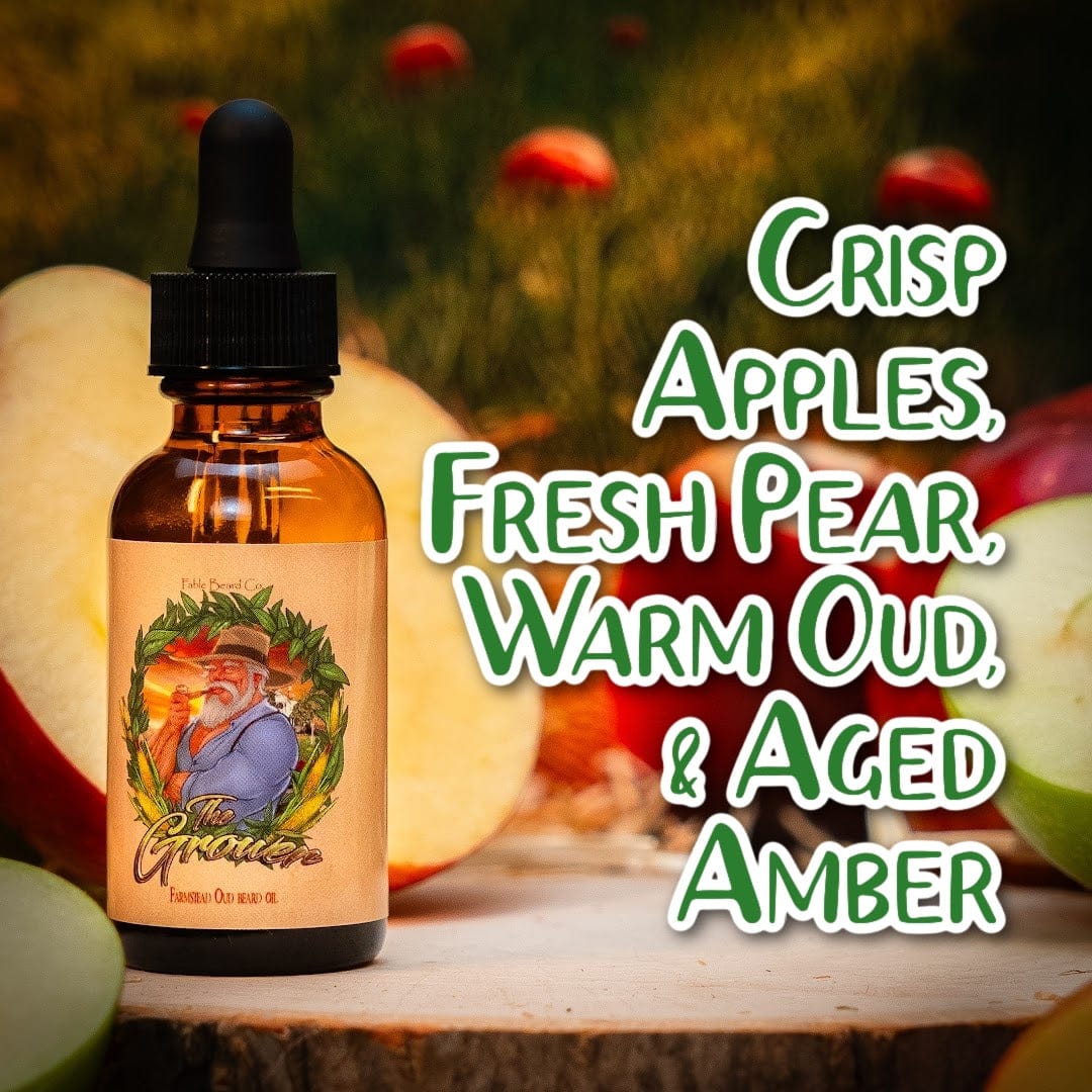 The Grower - Beard Oil - Crisp Apples, Fresh Pear, Warm Oud, Aged Amber