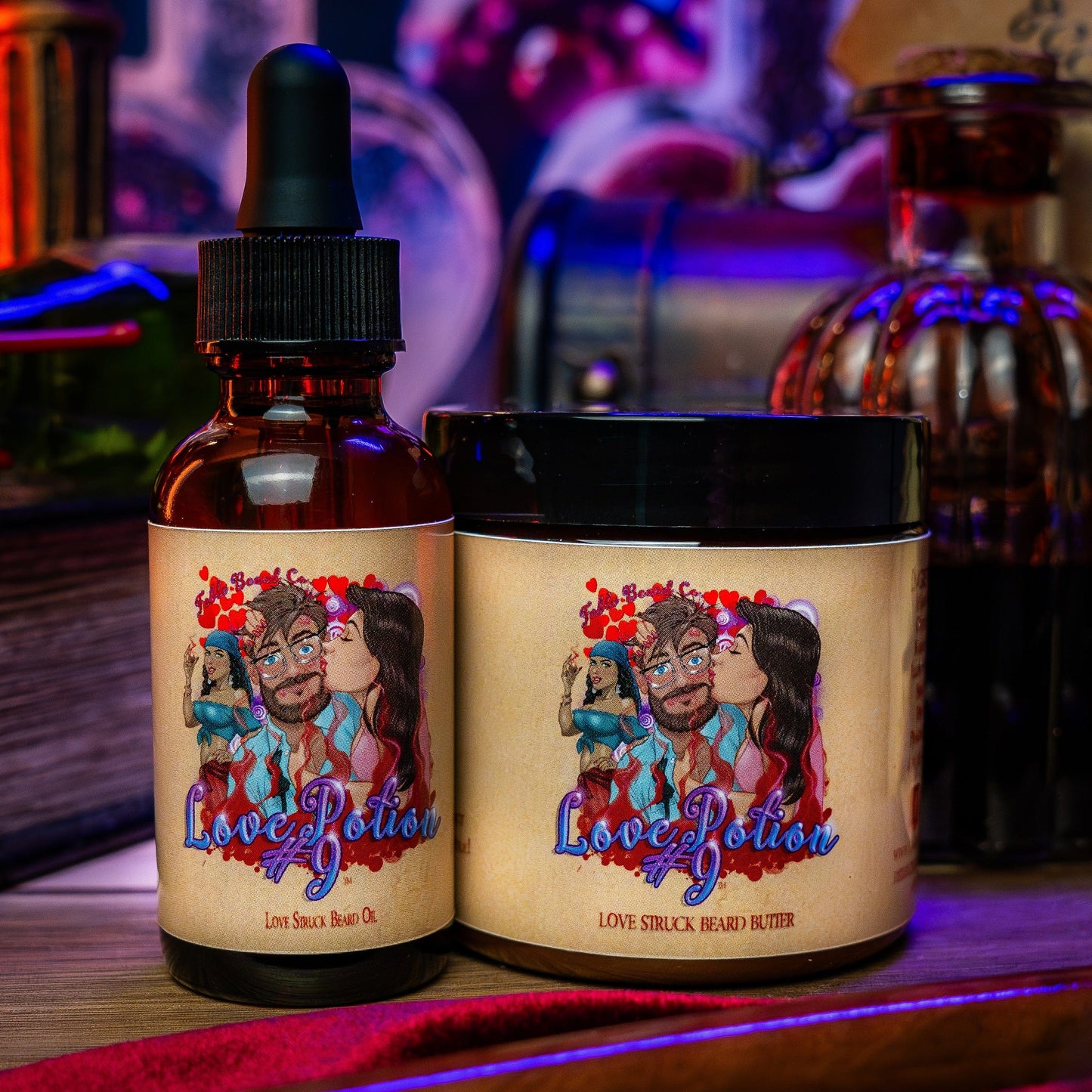 The Love Potion - Beard Oil & Butter Kit - Fierce Citrus, Rugged Musk, Soft Peaches, and Light Berries