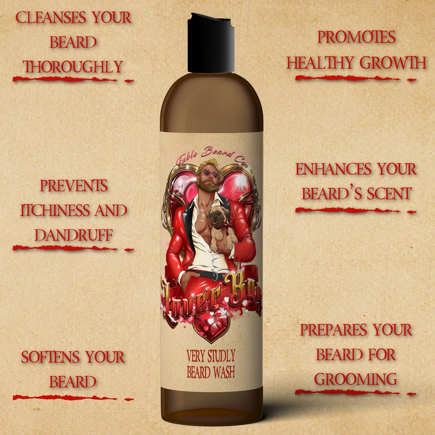 Lover Boy - Beard Wash - Seductive Musk, Refreshing Orange Blossom, Charming Anise, & Spicy Cardamom