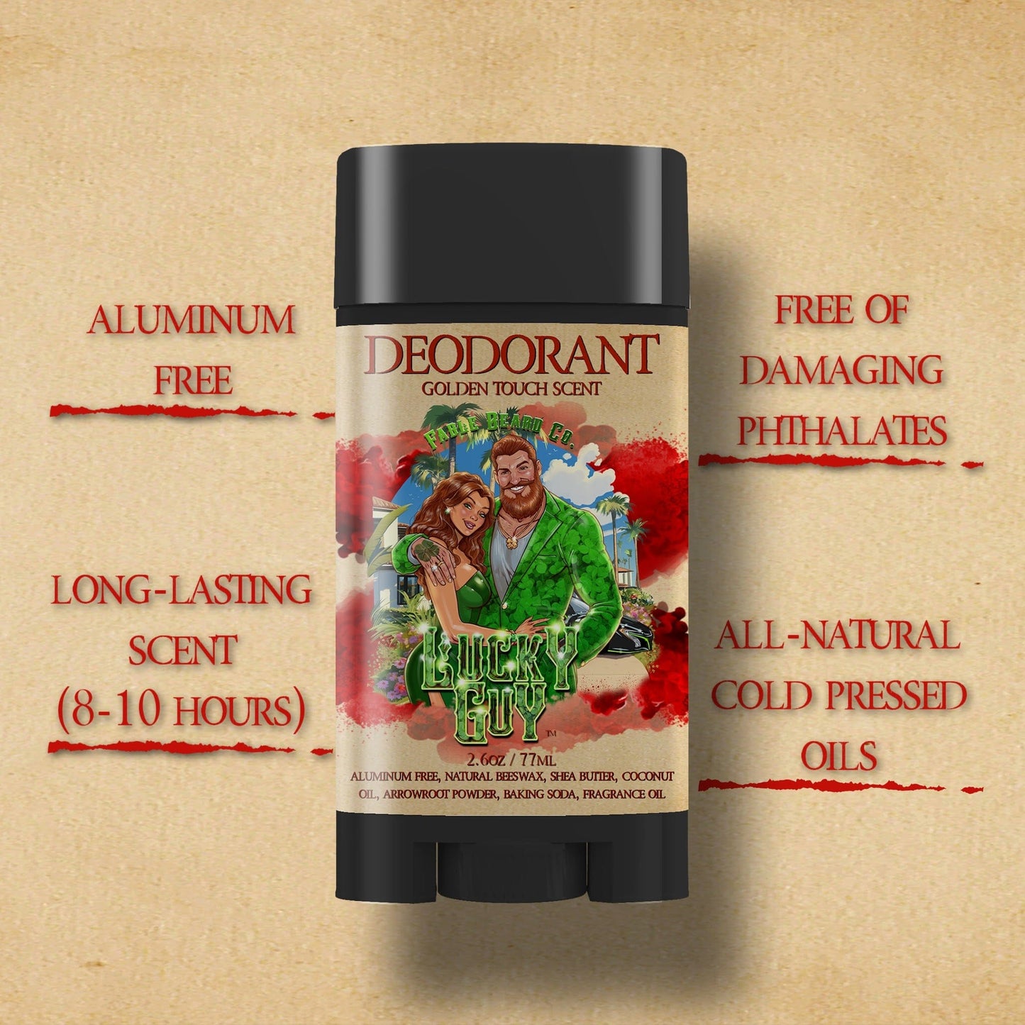 Lucky Guy - Deodorant - Cooling Sea Water, Clean Oak Moss, Golden Sugarcane