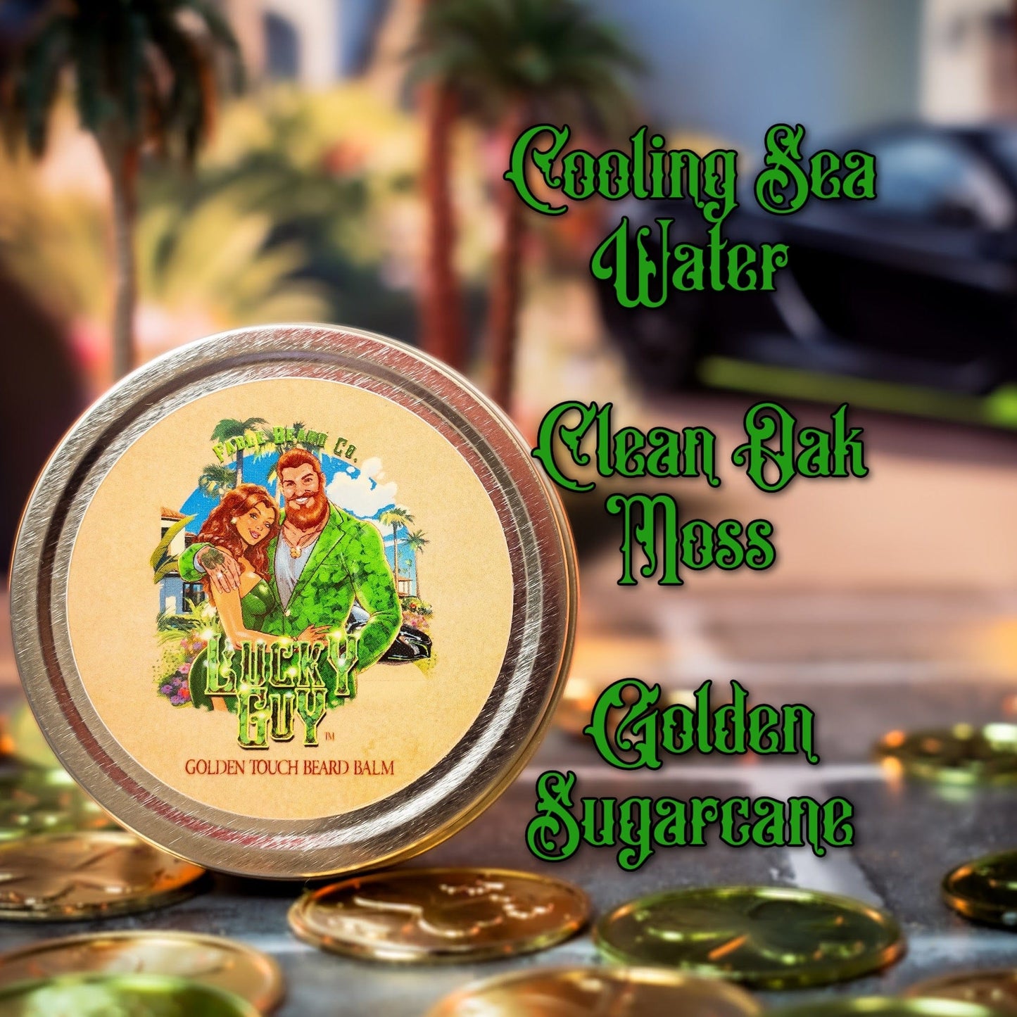Lucky Guy - Beard Balm - Cooling Sea Water, Clean Oak Moss, Golden Sugarcane