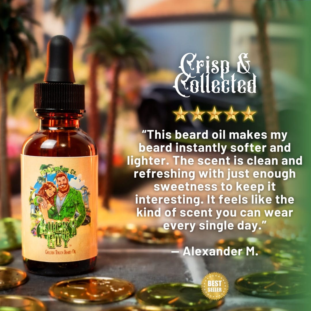 Lucky Guy - Beard Oil - Cooling Sea Water, Clean Oak Moss, Golden Sugarcane