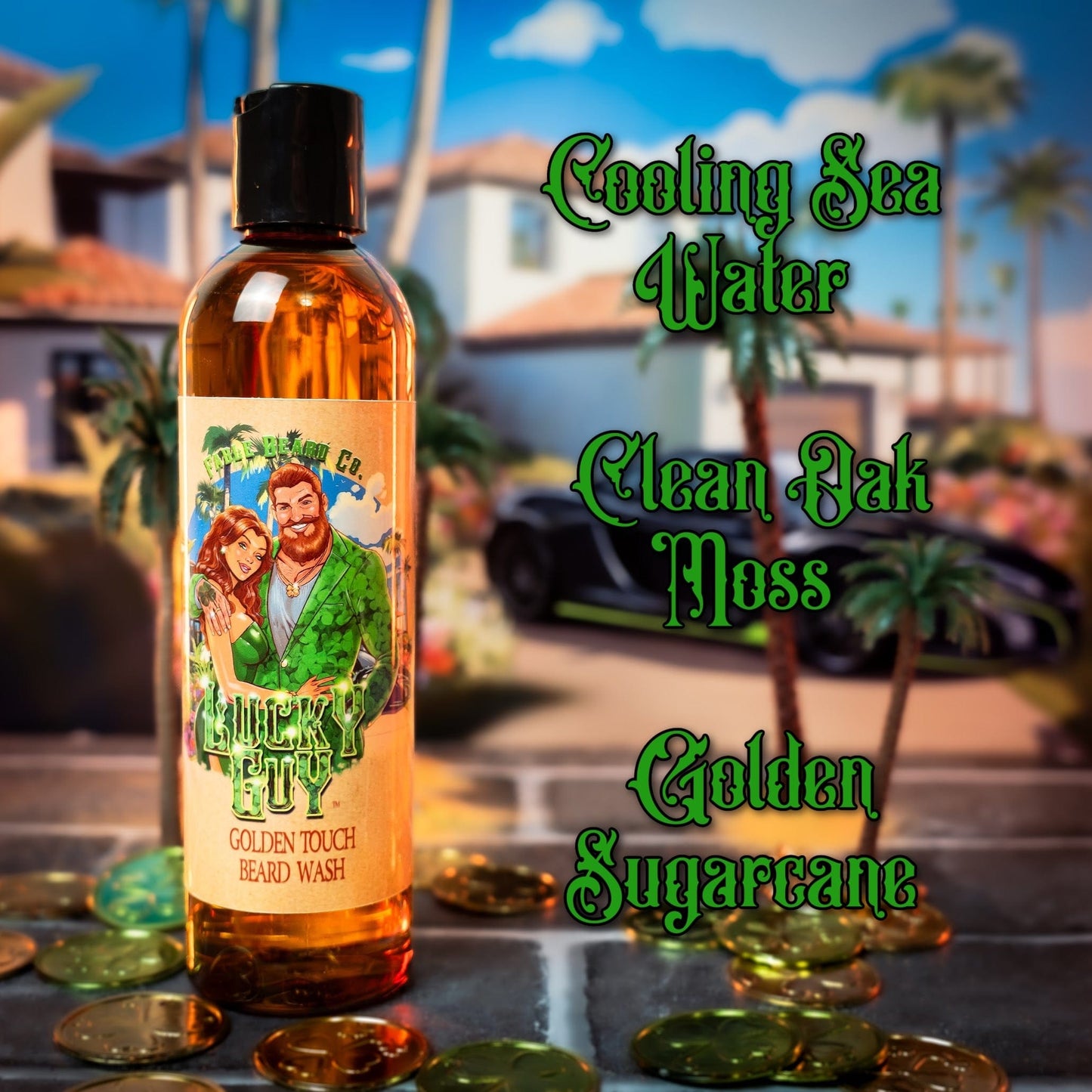 Lucky Guy - Beard Wash - Cooling Sea Water, Clean Oak Moss, Golden Sugarcane
