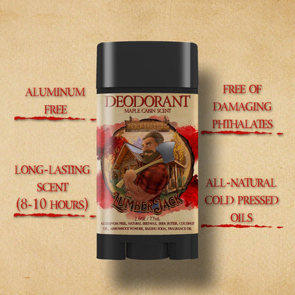 The Lumberjack - Deodorant - Rich Maple Syrup, Fragrant Maple Leaves, & Soft Cabin Woods