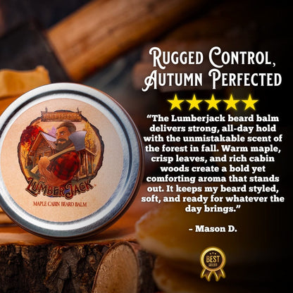 The Lumberjack - Beard Oil & Balm Kit - Rich Maple Syrup, Fragrant Maple Leaves, & Soft Cabin Woods