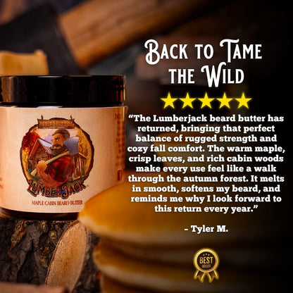 The Lumberjack - Beard Oil & Butter Kit - Rich Maple Syrup, Fragrant Maple Leaves, & Soft Cabin Woods