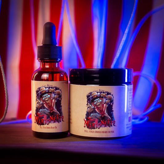 The Marionette - Beard Oil & Butter Kit - Warm Mulled Cider, Splintered Mahogany, Velvet Pipe Smoke