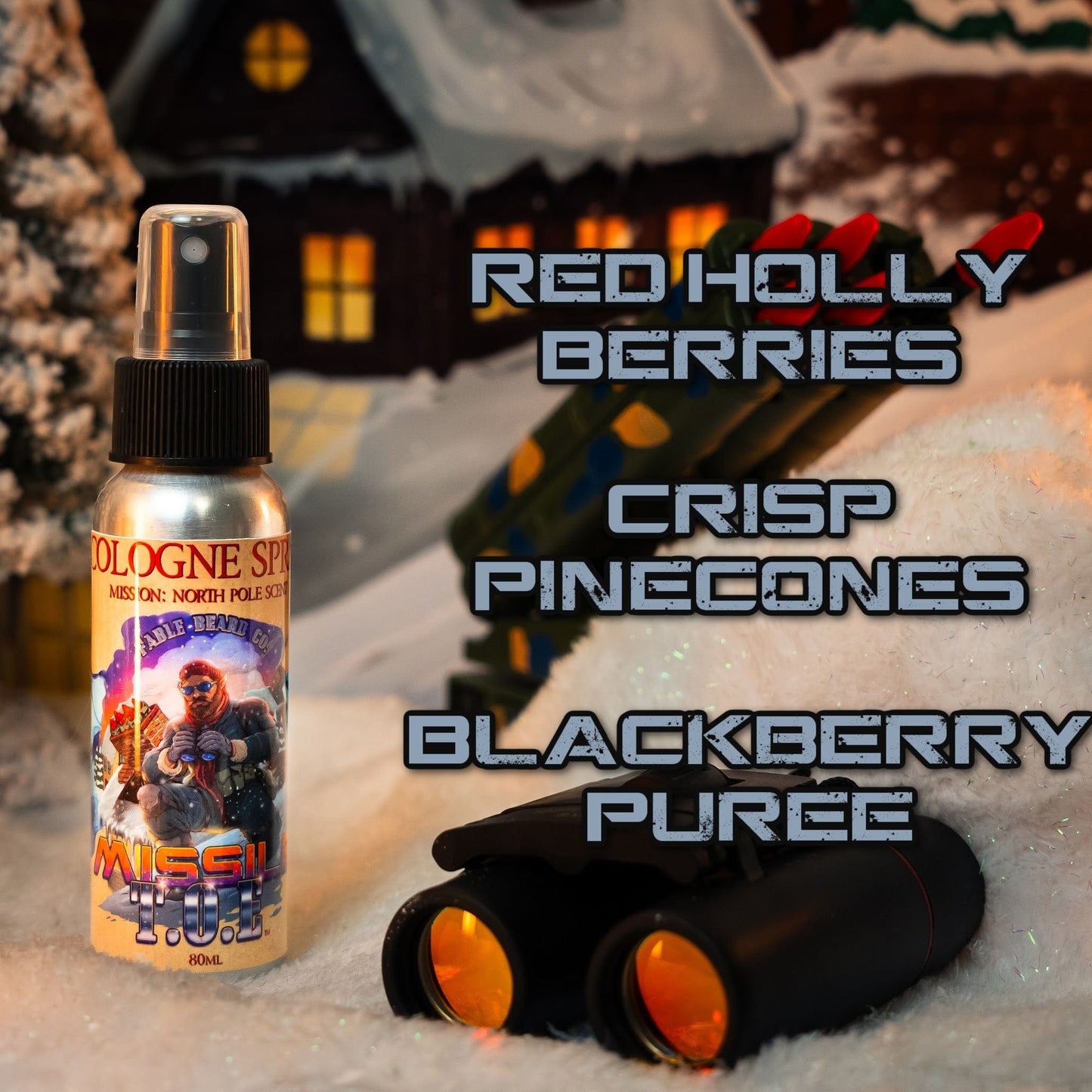 Missile Toe - Cologne - Red Holly Berries, Crisp Pinecones, Blackberry Puree