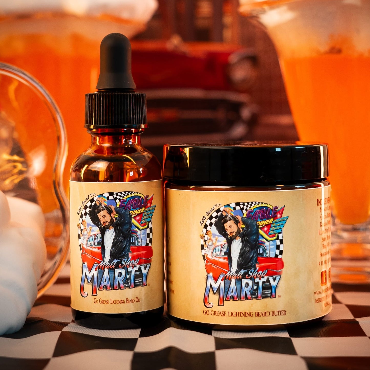 Malt Shop Marty - Beard Oil & Butter Kit - Vanilla Ice Cream, Orange Soda, Whipped Cream Swirl