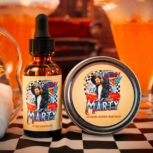 Malt Shop Marty - Beard Oil & Balm Kit - Vanilla Ice Cream, Orange Soda, Whipped Cream Swirl