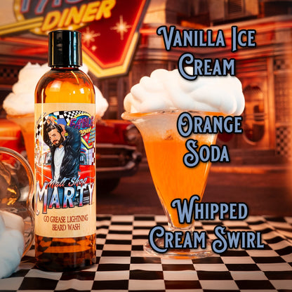 Malt Shop Marty - Beard Wash - Vanilla Ice Cream, Orange Soda, Whipped Cream Swirl