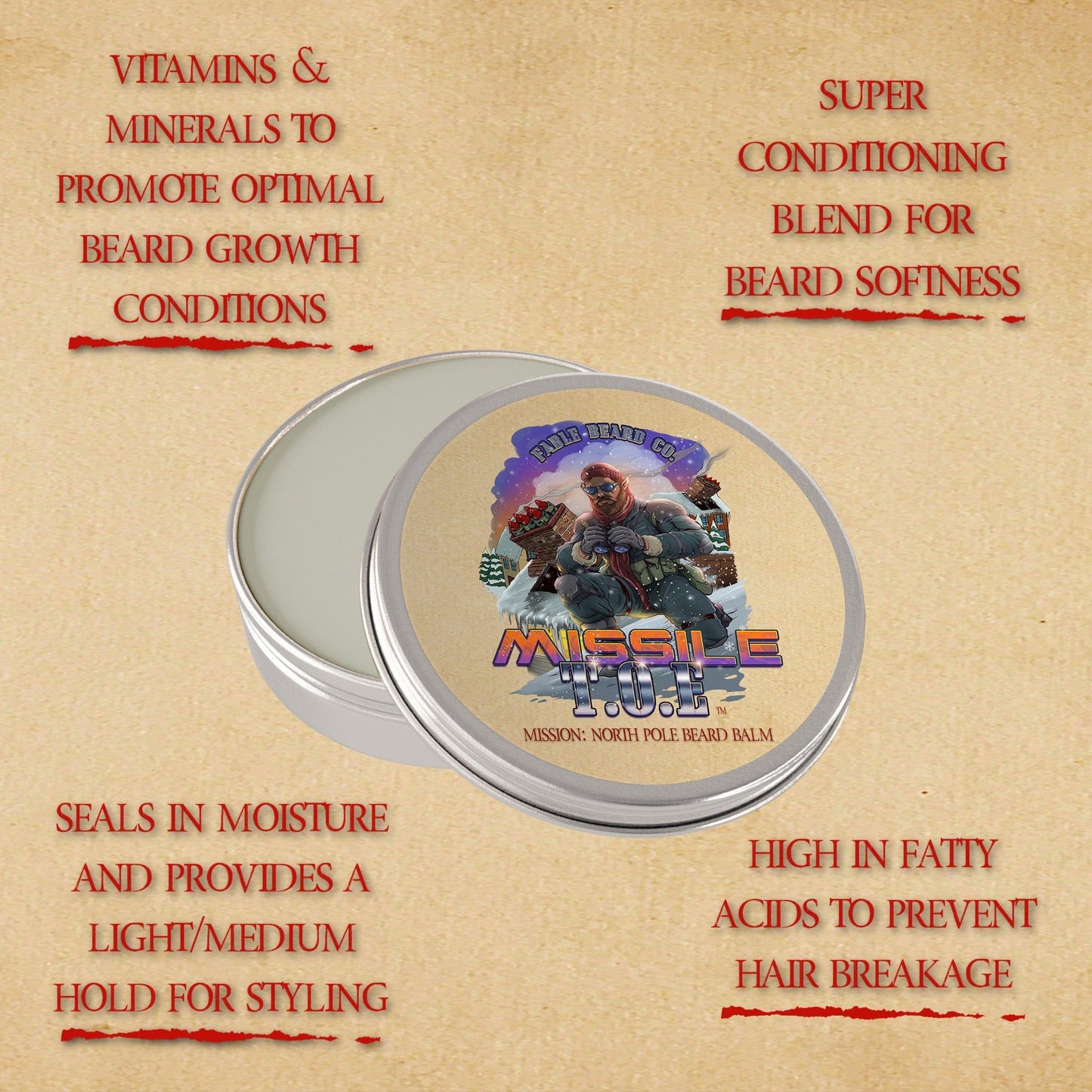 Missile Toe - Complete Balm Kit - Red Holly Berries, Crisp Pinecones, Blackberry Puree