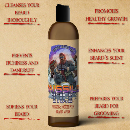 Missile Toe - Beard Wash - Red Holly Berries, Crisp Pinecones, Blackberry Puree