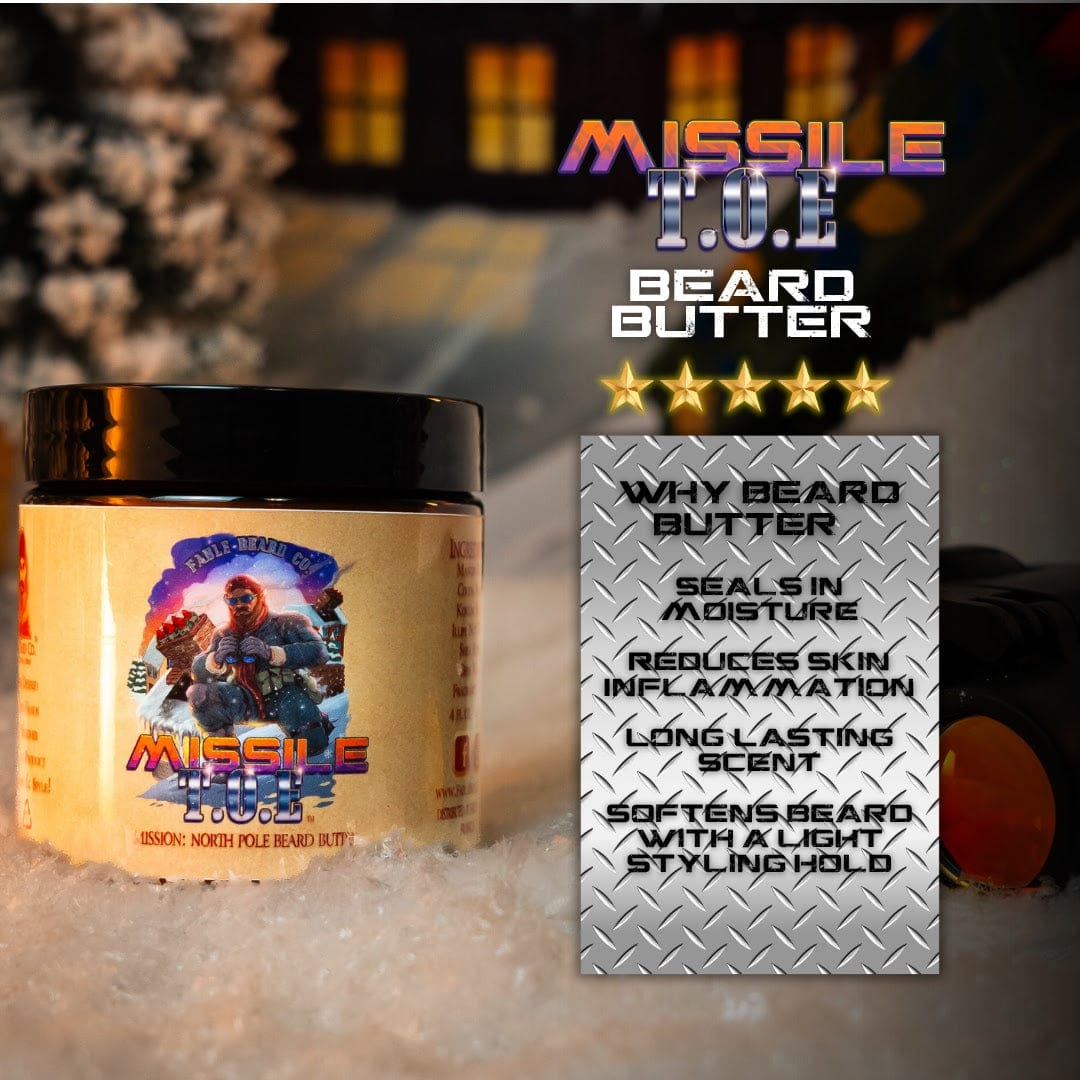 Missile Toe - Beard Butter - Red Holly Berries, Crisp Pinecones, Blackberry Puree