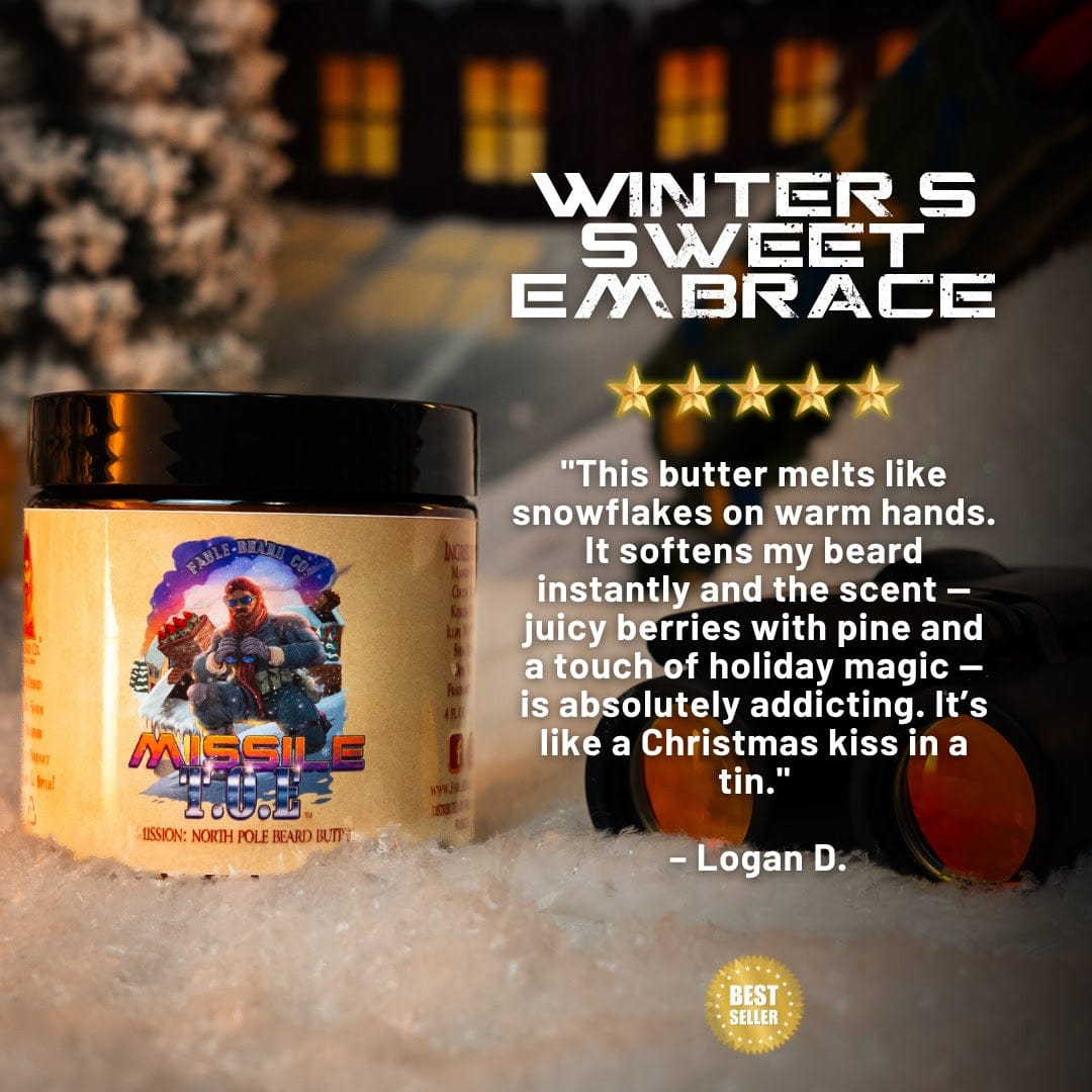 Missile Toe - Beard Butter - Red Holly Berries, Crisp Pinecones, Blackberry Puree