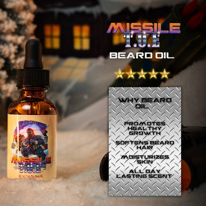 Missile Toe - Beard Oil - Red Holly Berries, Crisp Pinecones, Blackberry Puree