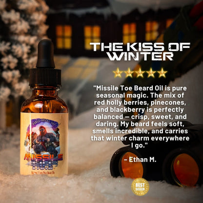 Missile Toe - Beard Oil - Red Holly Berries, Crisp Pinecones, Blackberry Puree