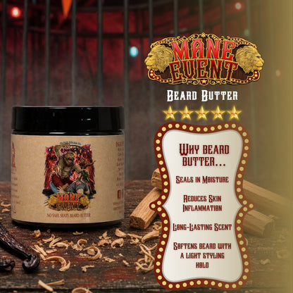 The Mane Event - Beard Butter - Fall Mountain Air, Warm Cashmere, Sandalwood Vanilla