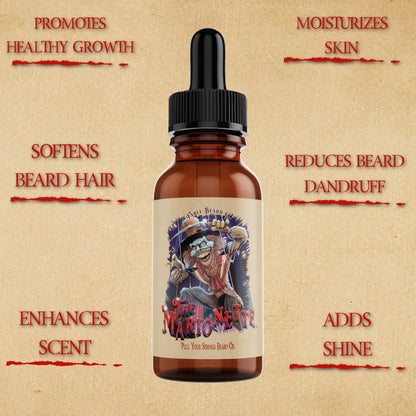The Marionette - Beard Oil - Warm Mulled Cider, Splintered Mahogany, Velvet Pipe Smoke