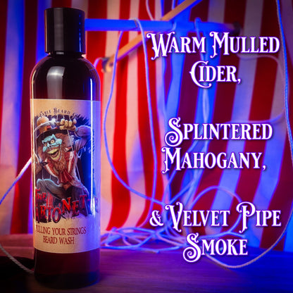 The Marionette - Beard Wash - Warm Mulled Cider, Splintered Mahogany, Velvet Pipe Smoke