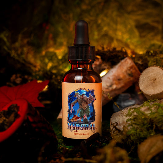 Marshal - Beard Oil - Vanilla Tobacco, Cabin Logs, Forest Overgrowth