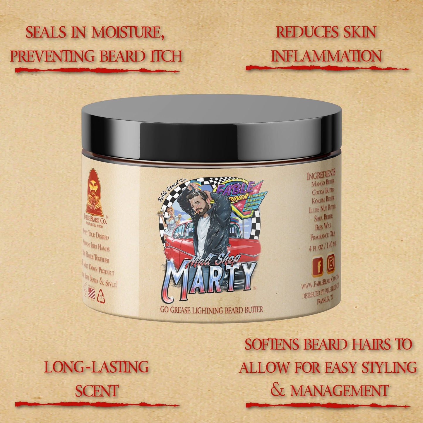 Malt Shop Marty - Beard Butter - Vanilla Ice Cream, Orange Soda, Whipped Cream Swirl