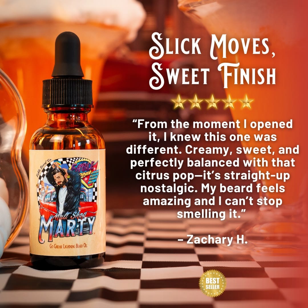 Malt Shop Marty - Beard Oil - Vanilla Ice Cream, Orange Soda, Whipped Cream Swirl