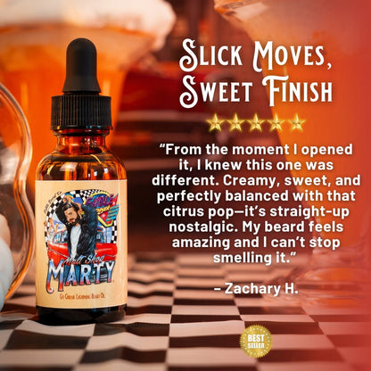 Malt Shop Marty - Beard Oil - Vanilla Ice Cream, Orange Soda, Whipped Cream Swirl