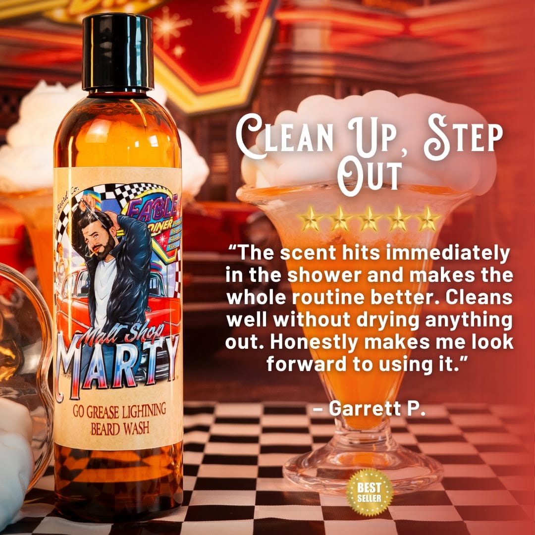 Malt Shop Marty - Beard Wash - Vanilla Ice Cream, Orange Soda, Whipped Cream Swirl