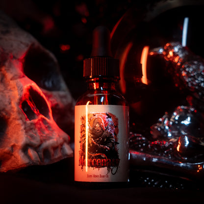 The Mercenary - Beard Oil - Fiery Leather Woods, Blood Money Sage, Seductive Amber, Stealthy Sandalwood