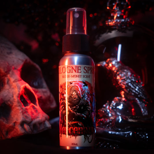 The Mercenary - Cologne - Fiery Leather Woods, Blood Money Sage, Seductive Amber, Stealthy Sandalwood