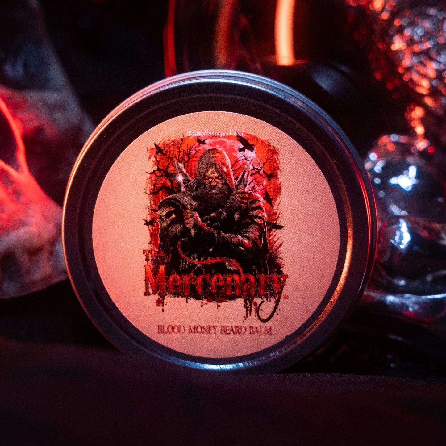 The Mercenary - Beard Balm - Fiery Leather Woods, Blood Money Sage, Seductive Amber, Stealthy Sandalwood