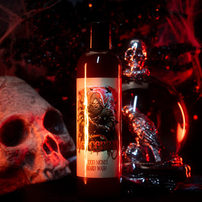 The Mercenary - Beard Wash - Fiery Leather Woods, Blood Money Sage, Seductive Amber, Stealthy Sandalwood