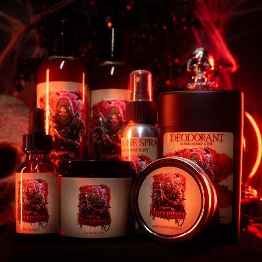 The Mercenary - Ultimate Bundle - Fiery Leather Woods, Blood Money Sage, Seductive Amber, Stealthy Sandalwood