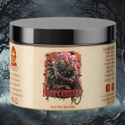 The Mercenary - Beard Butter - Fiery Leather Woods, Blood Money Sage, Seductive Amber, Stealthy Sandalwood