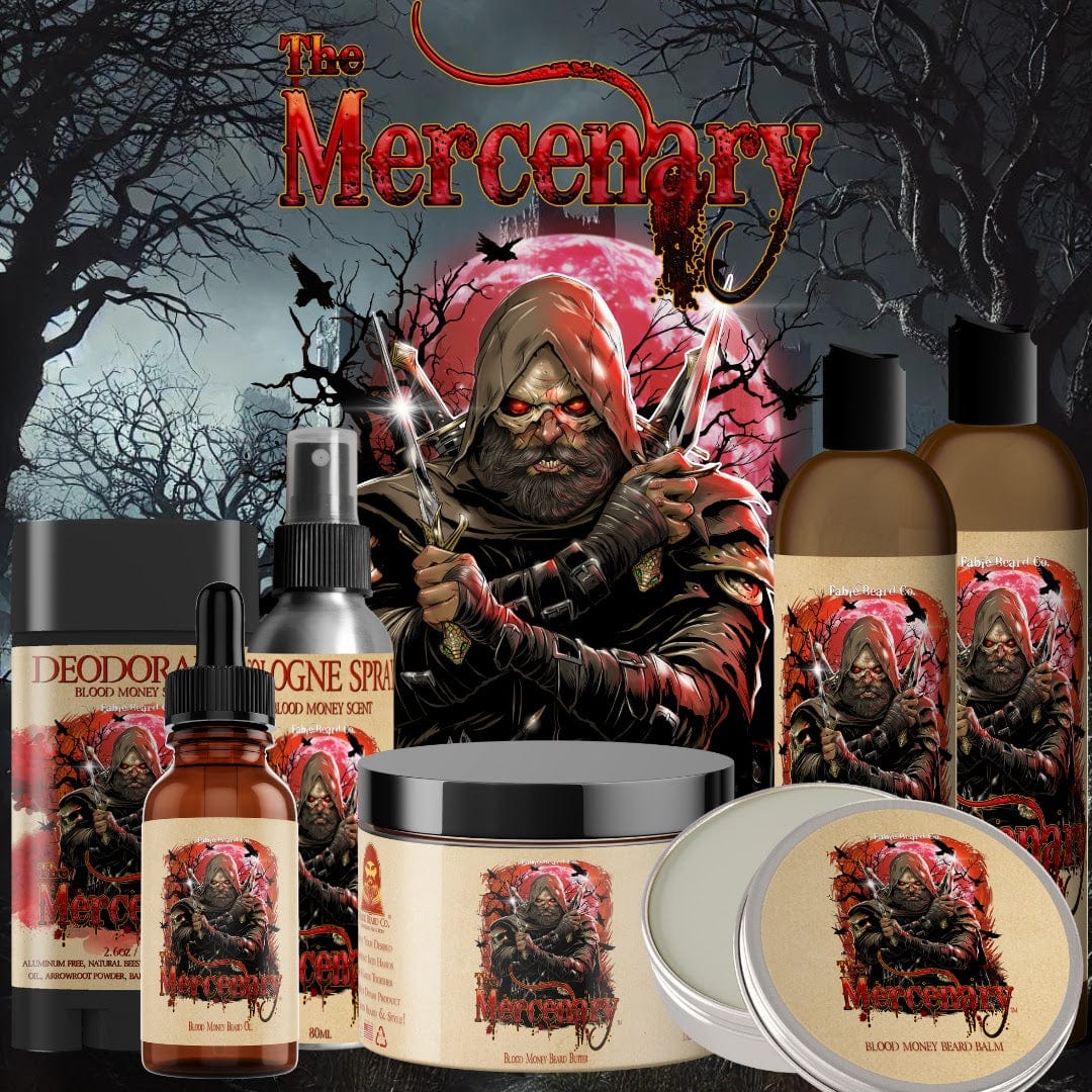 The Mercenary - Ultimate Bundle - Fiery Leather Woods, Blood Money Sage, Seductive Amber, Stealthy Sandalwood