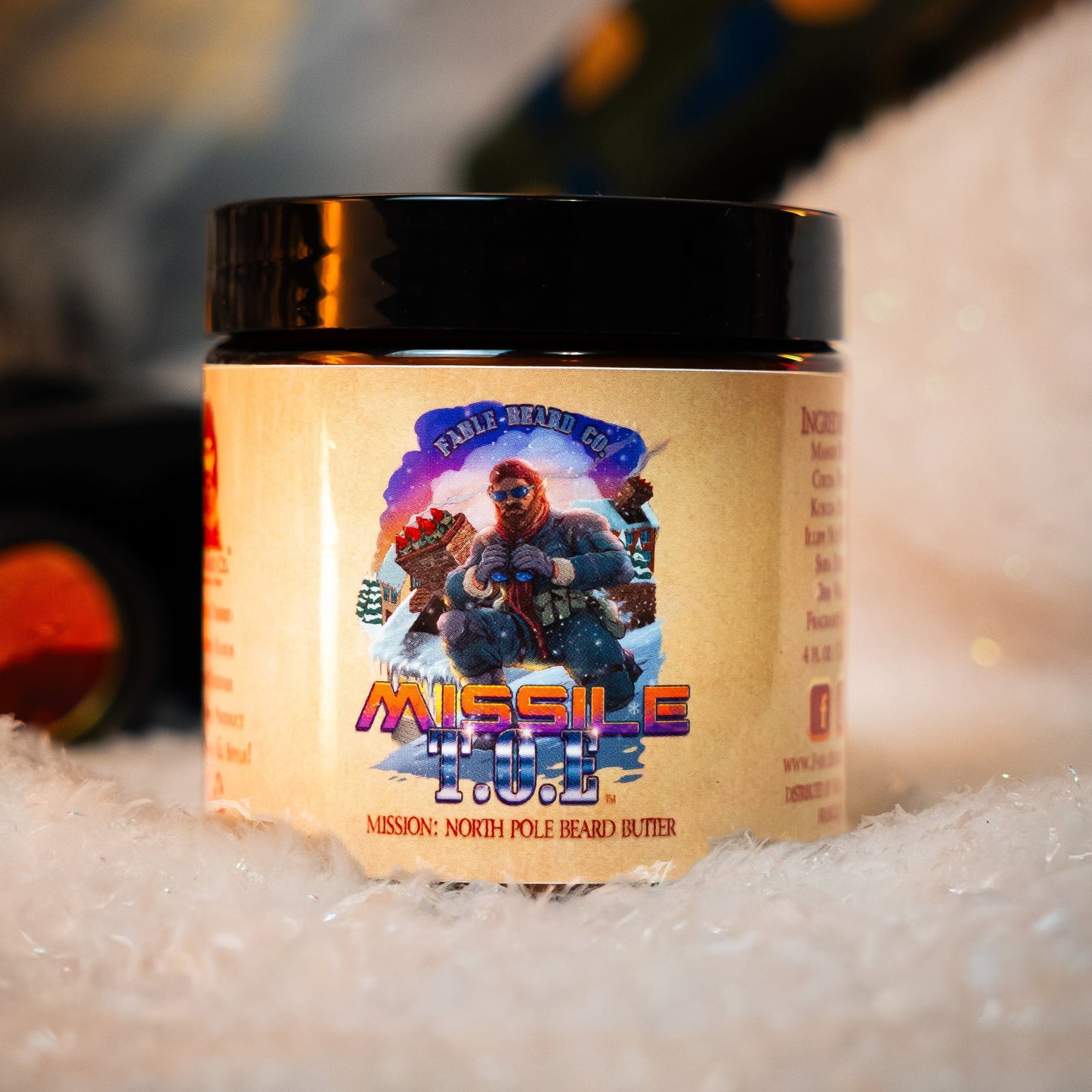 Missile Toe - Beard Butter - Red Holly Berries, Crisp Pinecones, Blackberry Puree