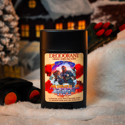 Missile Toe - Deodorant - Red Holly Berries, Crisp Pinecones, Blackberry Puree